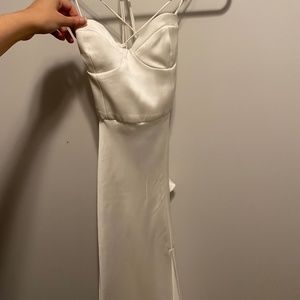 Zara White Satin Midi